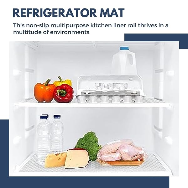 8-Pack Non-Slip Refrigerator Mats - Cut-to-Fit Shelf Liners For Kitchen Cabinets