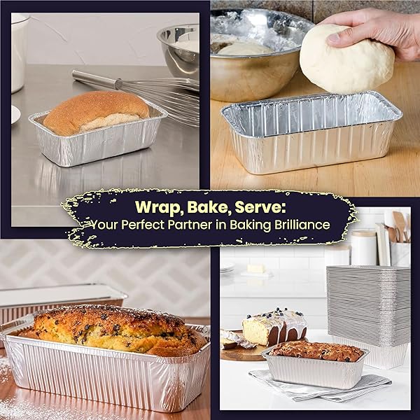 HOMESHOPA Large Aluminium Foil Loaf Containers with Lids