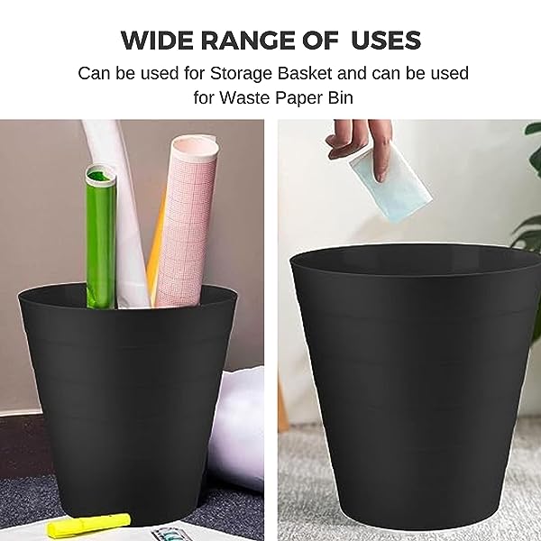 MantraRaj Plastic Waste Paper Basket Bin Round Waste Basket Trash Can Lightweight Recycling Rubbish Bin Blue Dot ~5060913147952 01c Mp - View #2